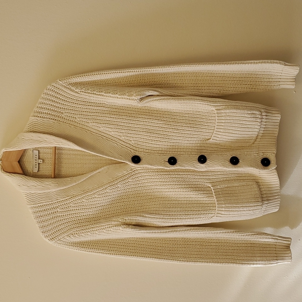 Sandro Knit Cardigain - off white/ cream size Small
